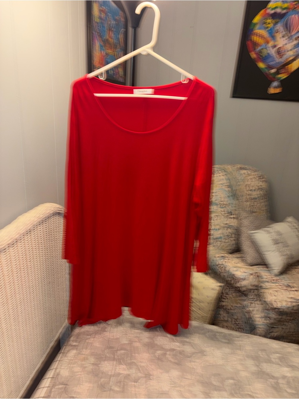 Red Scoop Neck Women Within Women's Dress